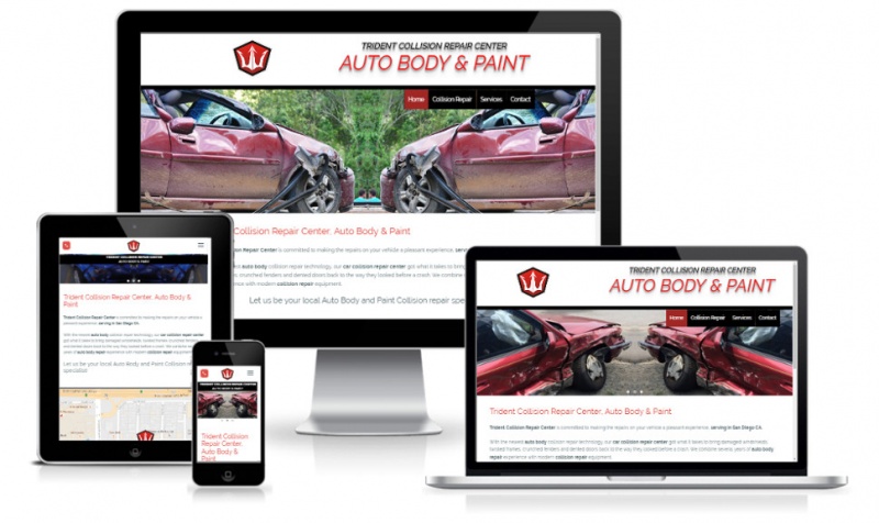 Full responsive auto body and pain website design in san diego, ca